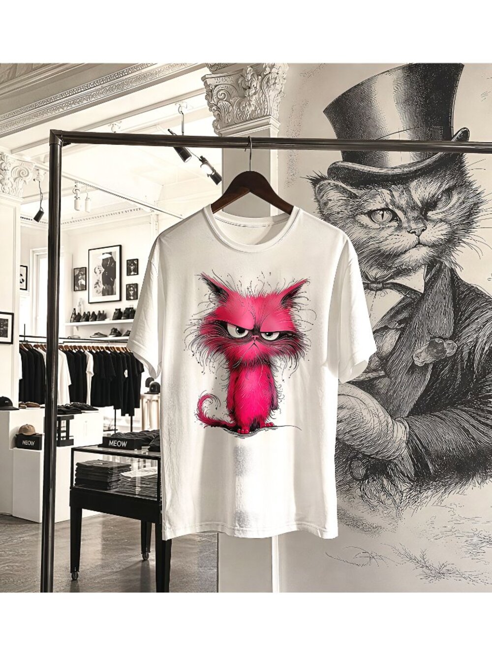 SHEIN Pink Grumpy Cat Graphic T-Shirt Women’s Medium US 6